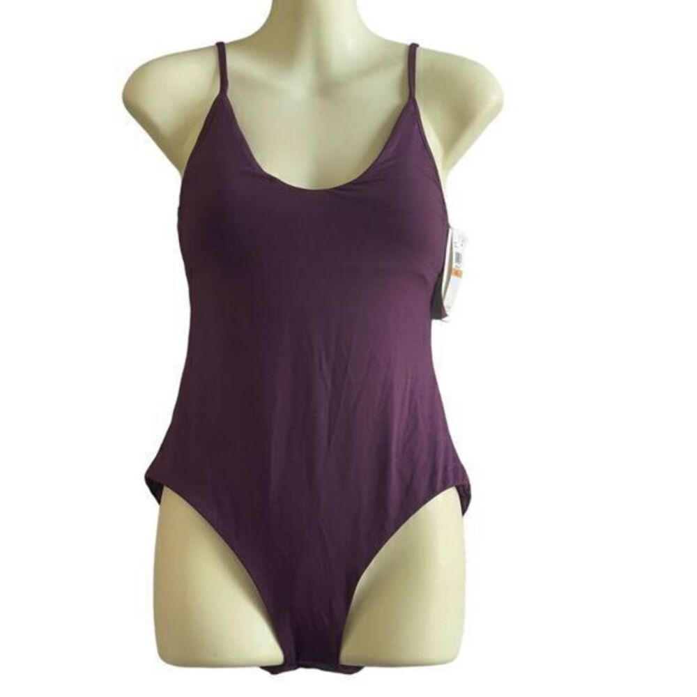 BECCA BY Rebecca Virtue Merlot Solid One Piece Swimsuit Size Small